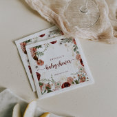 金ゴールド素朴カラフルフローラ赤ちゃんシャワー スタンダードカクテルナプキン