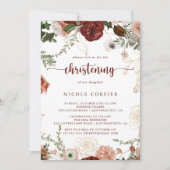 金ゴールド素朴カラフルフローラ《キリスト教》洗礼式や命名式 招待状 (正面)