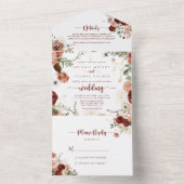 金ゴールド素朴カラフル結婚フローラ オールインワン招待状 (内側)
