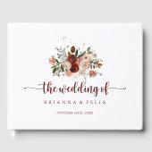 金ゴールド素朴カラフル結婚フローラ ゲストブック (正面)