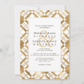 金ゴールド素朴カントリーファームハウスプレッ結婚ド 招待状 (正面)