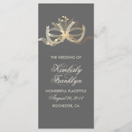 金ゴールド素朴カントリーホースシューズ結婚式 プログラム