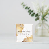 金ゴールド素朴クラフトハンドクラフトジュエリー スクエア名刺 (スタンド正面)