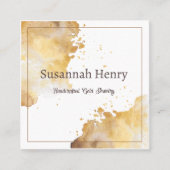 金ゴールド素朴クラフトハンドクラフトジュエリー スクエア名刺 (正面)