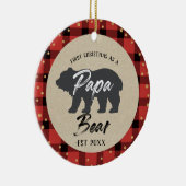 金ゴールド素朴クリスマスはパパベアオーナメント セラミックオーナメント (右)