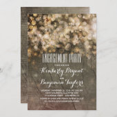 金ゴールド素朴グリッターライツウッド婚約パーティ (正面/裏面)