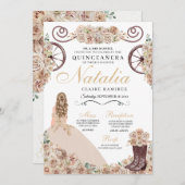 金ゴールド素朴シャマーニュウエスタンキンセアニェラ 招待状 (正面/裏面)