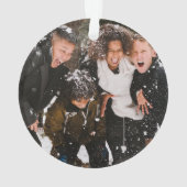 金ゴールド素朴スクリプトメリークリスマス家族の写真 オーナメント (裏面)