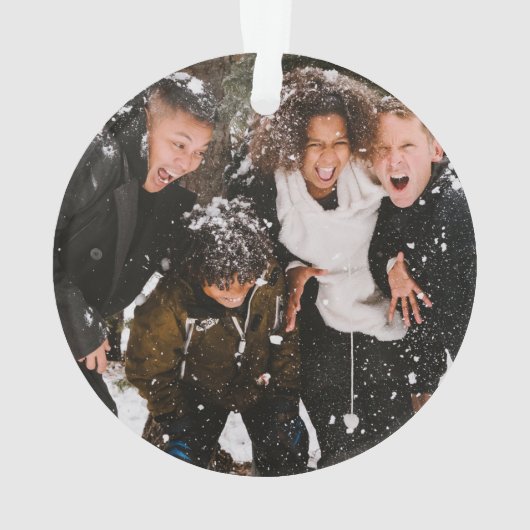 金ゴールド素朴スクリプトメリークリスマス家族の写真 オーナメント (裏面)