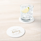 金ゴールド素朴スクリプト飲み物を飲まない踊り ラウンドペーパーコースター (インサイチュ)