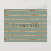 金ゴールド素朴セージ緑ありがとう ポストカード (正面)