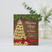 金ゴールド素朴ツリー招待状プログラムメニュー (スタンド正面)