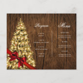 金ゴールド素朴ツリー招待状プログラムメニュー (裏面)