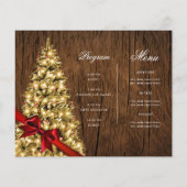 金ゴールド素朴ツリー招待状プログラムメニュー チラシ (裏面)