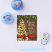 金ゴールド素朴ツリー招待状プログラムメニュー チラシ (シングル)