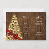 金ゴールド素朴ツリー招待状プログラムメニュー 招待状 (裏面)