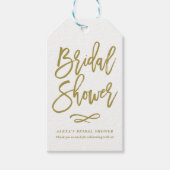 金ゴールド素朴ハンドレタリングブライダルシャワーギフトラベル ギフトタグ (正面)