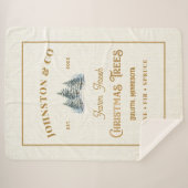 金ゴールド素朴バーラップクリスマスツリーファーム シェルパブランケット (正面(横))