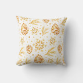 金ゴールド素朴パインクリスマス クッション (正面)