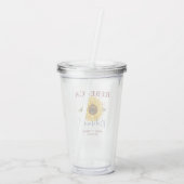 金ゴールド素朴ヒマワリ花嫁モノグラム名 アクリルタンブラー (裏面)