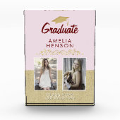 金ゴールド素朴ピンク大学院卒業2 フォトブロック (正面)