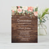 金ゴールド素朴ピーチフローラウッドキンセアニェラ招待状 招待状 (スタンド正面)