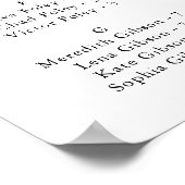 金ゴールド素朴フローラアルファベット座席表 ポスター (角)