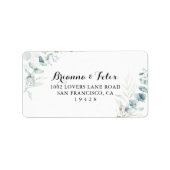 金ゴールド素朴フローラウェディングRSVP住所 シール (正面)