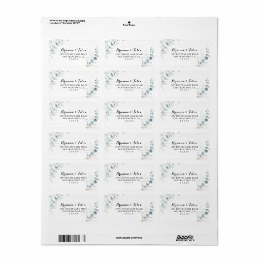 金ゴールド素朴フローラウェディングRSVP住所 シール (フルシート)