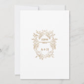 金ゴールド素朴フローラシック・イスラーム結婚ズモノグラム 招待状 (裏面)