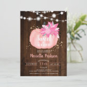 金ゴールド素朴フローラパンプキンライト秋スイート16 招待状 (スタンド正面)