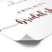 金ゴールド素朴フローラブライダルシャワーへようこそ ポスター (角)