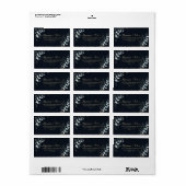 金ゴールド素朴フローラブルーウェディングRSVP住所 シール (フルシート)