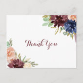 金ゴールド素朴フローラモダン書道ありがとう ポストカード (正面)