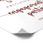 金ゴールド素朴フローラ婚約パーティへようこそ ポスター (角)