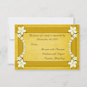 金ゴールド素朴フローラ結婚式RSVP応答カード 出欠カード (裏面)