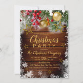 金ゴールド素朴ボーブルズベリー星クリスマス 招待状 (正面)