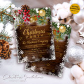 金ゴールド素朴ボーブルズベリー星クリスマス 招待状