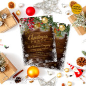 金ゴールド素朴ボーブルズベリー星クリスマス 招待状