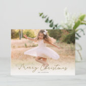 金ゴールド素朴メリークリスマスコラージホリデーカード シーズンカード (スタンド正面)