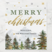 金ゴールド素朴メリークリスマスワインボトルラベル ワインラベル (シングルラベル)