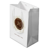 金ゴールド素朴モノグラムGroomsmen ミディアムペーパーバッグ (裏面アングル)