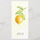 金ゴールド素朴リースレモンサマー結婚ズのメニューカード メニュー (裏面)