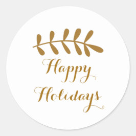 金ゴールド素朴リーフエレガントシンプル ラウンドシール