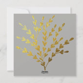 金ゴールド素朴リーフ写真メリークリスマス シーズンカード (裏面)