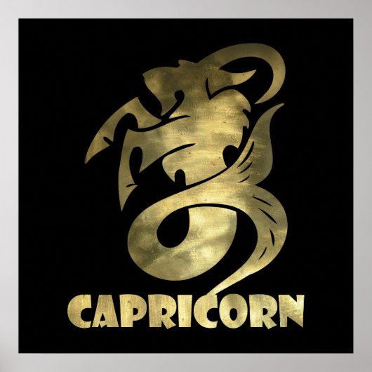 金ゴールド素朴山羊座ヤギ2 ポスター (正面)