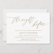 金ゴールド素朴書道リハーサルディナー 招待状 (正面)