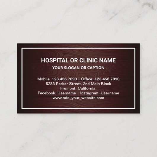 金ゴールド素朴歯科クリニック歯科医 名刺 (裏面)