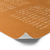 金ゴールド素朴Boho結婚の16テーブル座席表 ポスター (角)