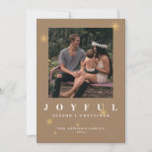 金ゴールド素朴Joyful 2枚の写真クリスマス シーズンカード (正面)